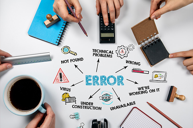 a bunch of errors illustrated